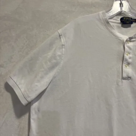 Polo Ralph Lauren Henley Shirt Men's XXL White Short Sleeve Featherweight Mesh - Picture 2 of 15